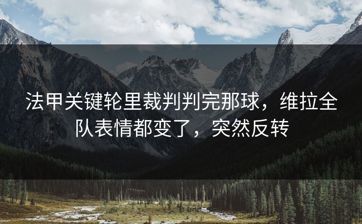法甲关键轮里裁判判完那球，维拉全队表情都变了，突然反转